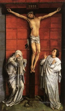 Rogier van der Weyden Painting - Christus en la Cruz con María y San Juan Rogier van der Weyden